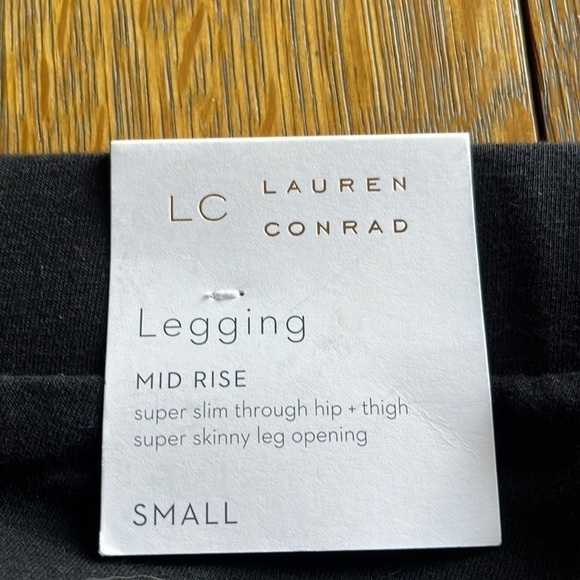 NWT LC Lauren Conrad mid rise leggings black size small skinny super slim - Picture 7 of 13